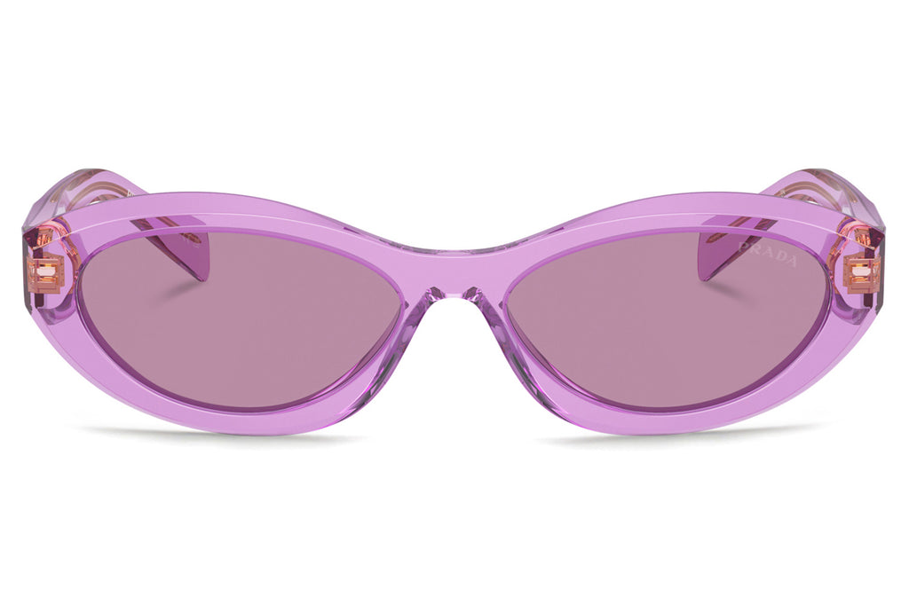Prada - PR 26ZS Sunglasses Transparent Amethyst with Dark Violet Mirror Silver Lenses (13R07Q)