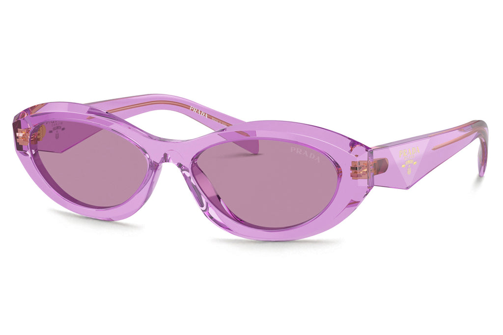 Prada - PR 26ZS Sunglasses Transparent Amethyst with Dark Violet Mirror Silver Lenses (13R07Q)