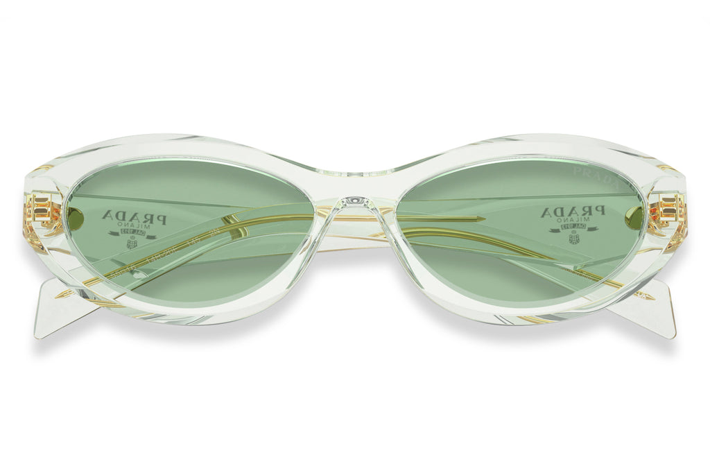 Prada - PR 26ZS Sunglasses Transparent Mint with Green Lenses (14R20E)