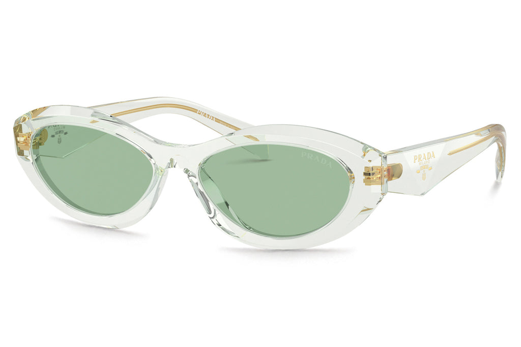 Prada - PR 26ZS Sunglasses Transparent Mint with Green Lenses (14R20E)