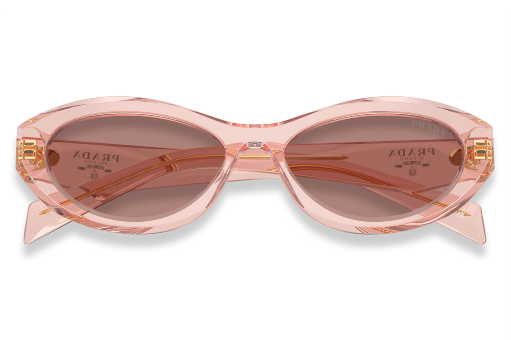 Prada - PR 26ZS Sunglasses Transparent Peach with Light Brown Lenses (19Q10D)