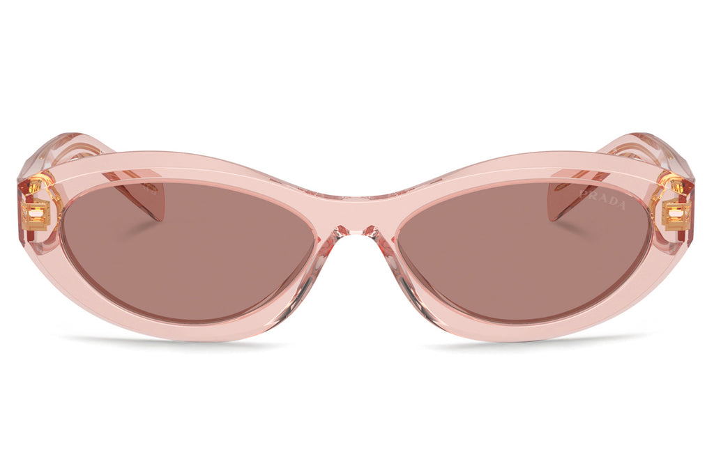 Prada - PR 26ZS Sunglasses Transparent Peach with Light Brown Lenses (19Q10D)