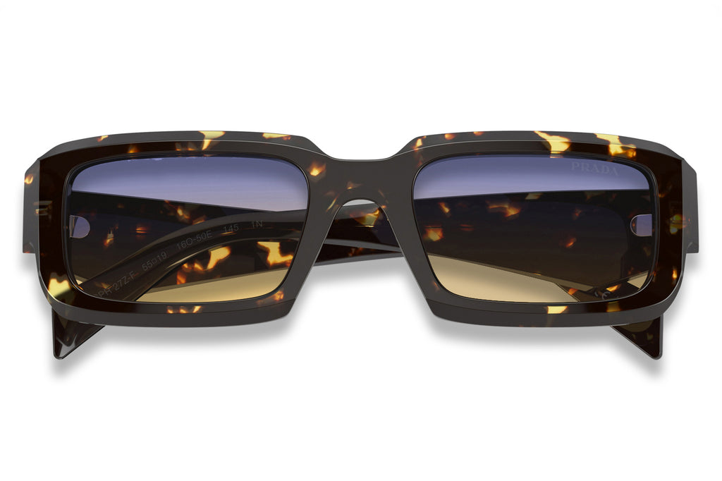 Prada - PR 27ZSF Sunglasses Black Malt Tortoise with Yellow Dark Blue Gradient Lenses (16O50E)