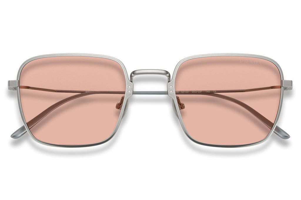 Prada - PR 54WS Sunglasses Satin Titanium with Dark Pink Lenses (05Q03F)