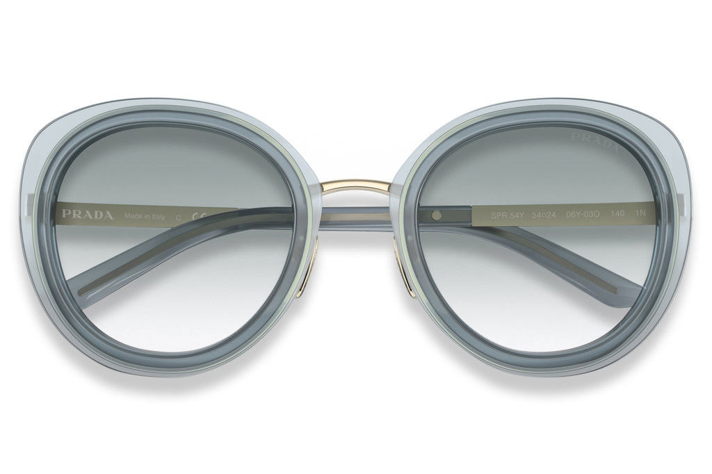 Prada - PR 54ZS Sunglasses Ceruleo Opal with Clear Gradient Light Blue Lenses (06Y03O)