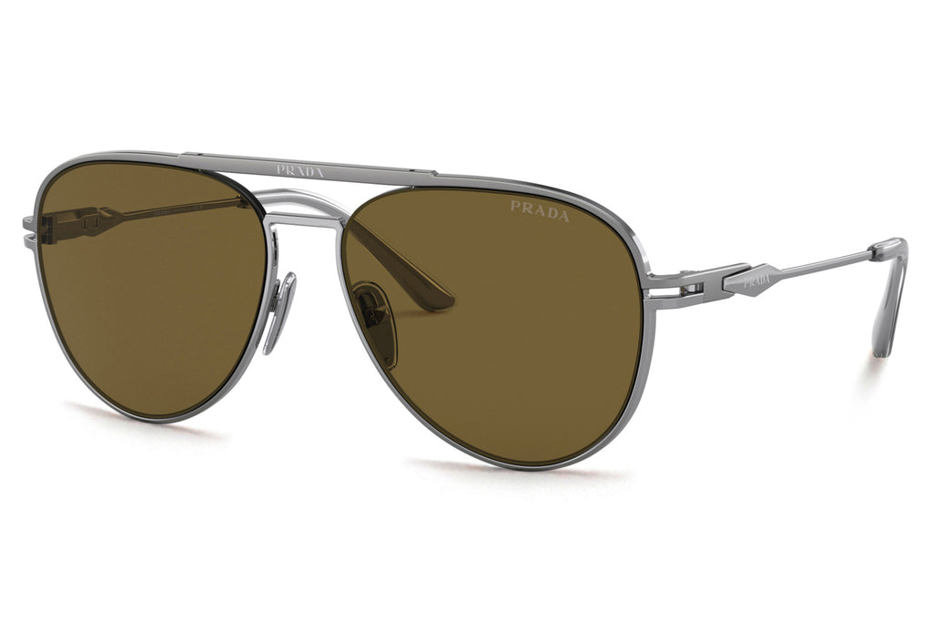 Prada - PR 54ZS Sunglasses Matte Gunmetal with Dark Brown Lenses (16F01T)