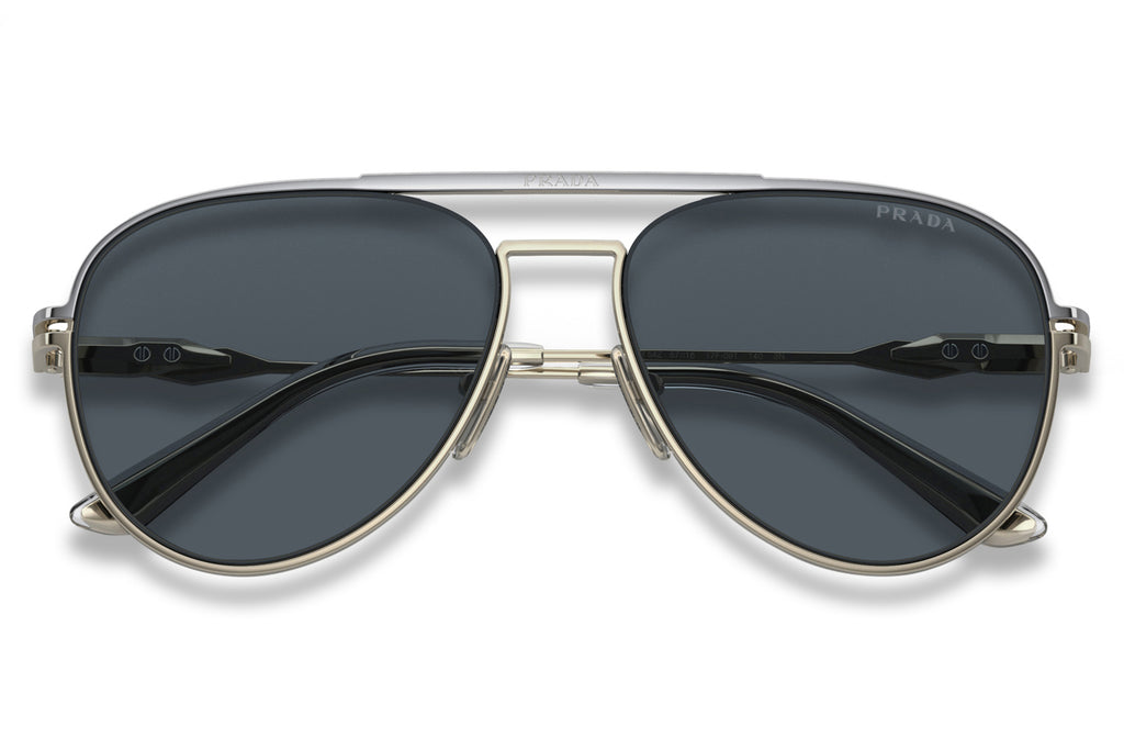 Prada - PR 54ZS Sunglasses Silver/Pale Gold with Dark Grey Lenses (17F09T)