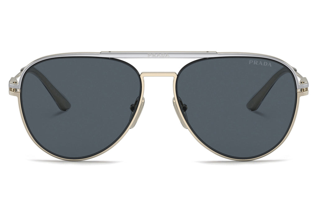 Prada - PR 54ZS Sunglasses Silver/Pale Gold with Dark Grey Lenses (17F09T)