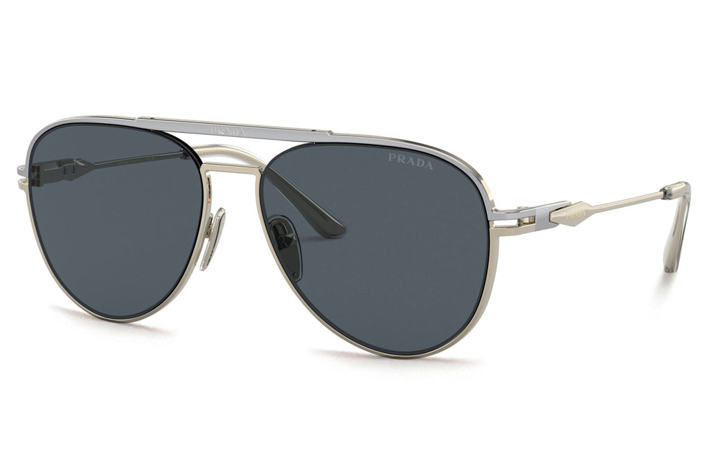 Prada - PR 54ZS Sunglasses Silver/Pale Gold with Dark Grey Lenses (17F09T)