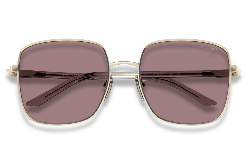 Prada - PR 55YS Sunglasses Pale Gold with Light Purple Brown Lenses (ZVN06I)