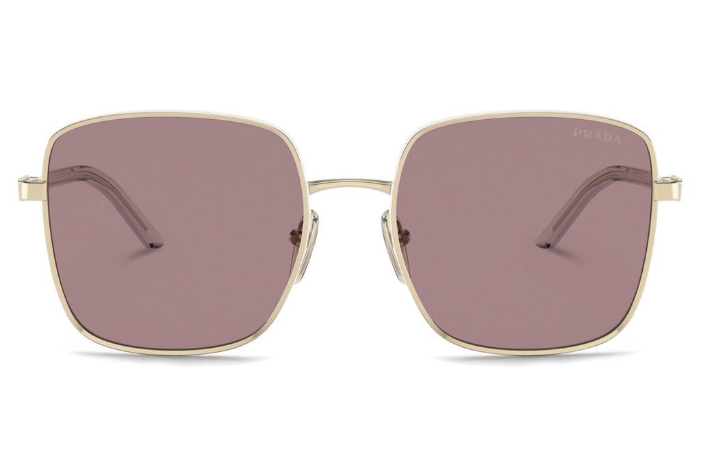 Prada - PR 55YS Sunglasses Pale Gold with Light Purple Brown Lenses (ZVN06I)