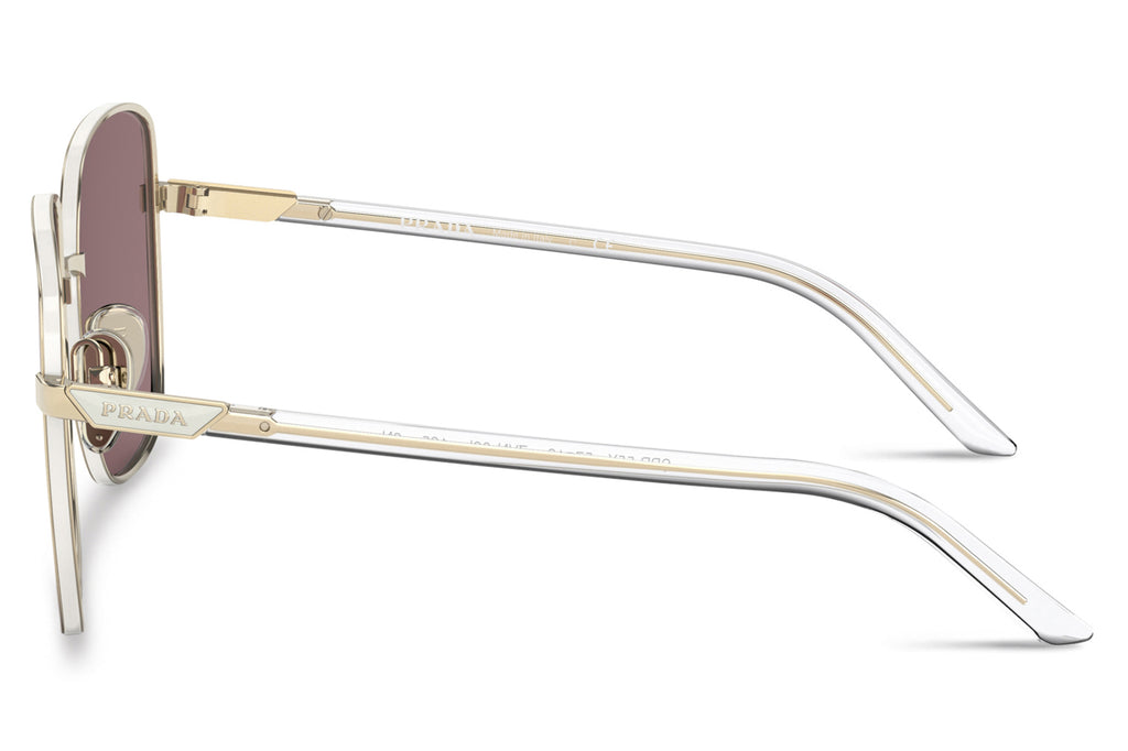 Prada - PR 55YS Sunglasses Pale Gold with Light Purple Brown Lenses (ZVN06I)