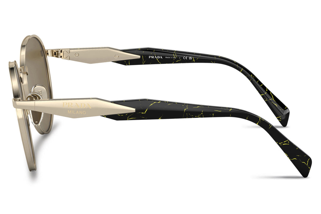 Prada - PR 56ZS Sunglasses Pale Gold with Dark Brown Lenses (ZVN01T)