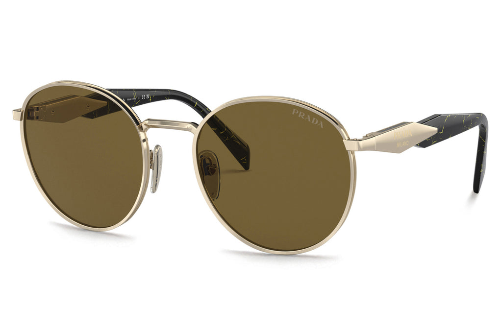 Prada - PR 56ZS Sunglasses Pale Gold with Dark Brown Lenses (ZVN01T)