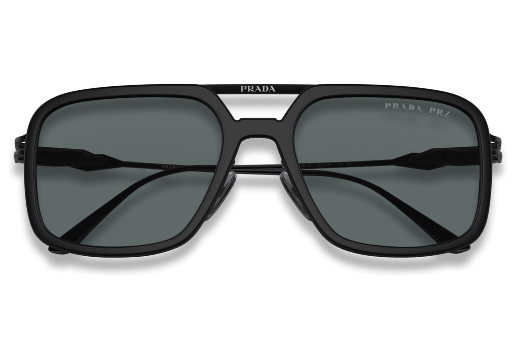 Prada - PR 57ZS Sunglasses Matte Black with Dark Grey Polar Lenses (1BO5Z1)
