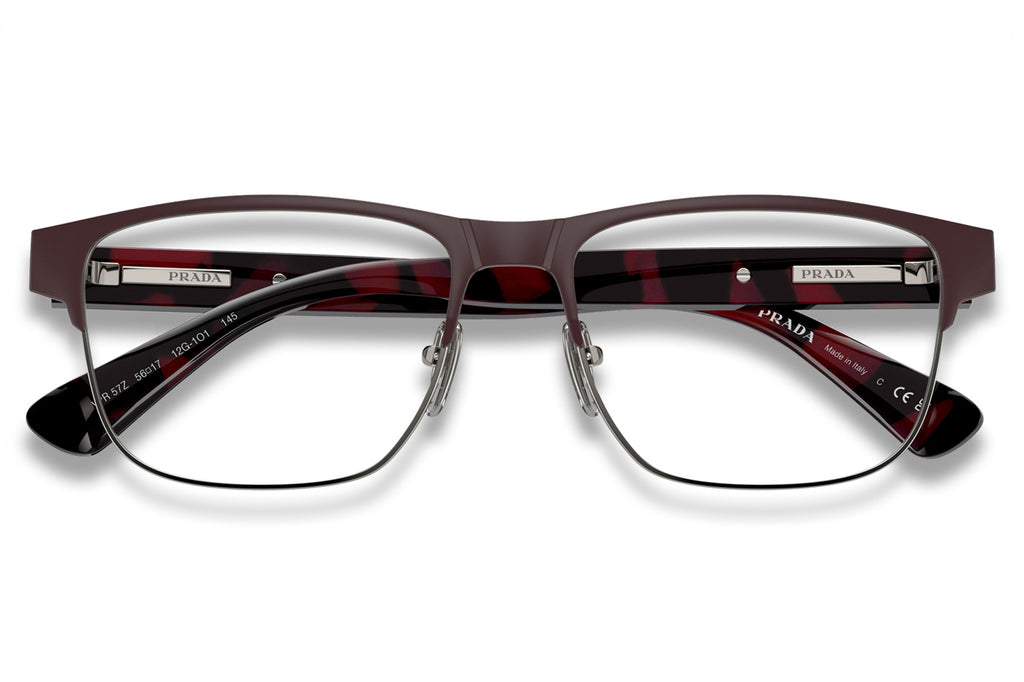 Prada - PR 57ZV Eyeglasses Matte Red Brown (12G1O1)
