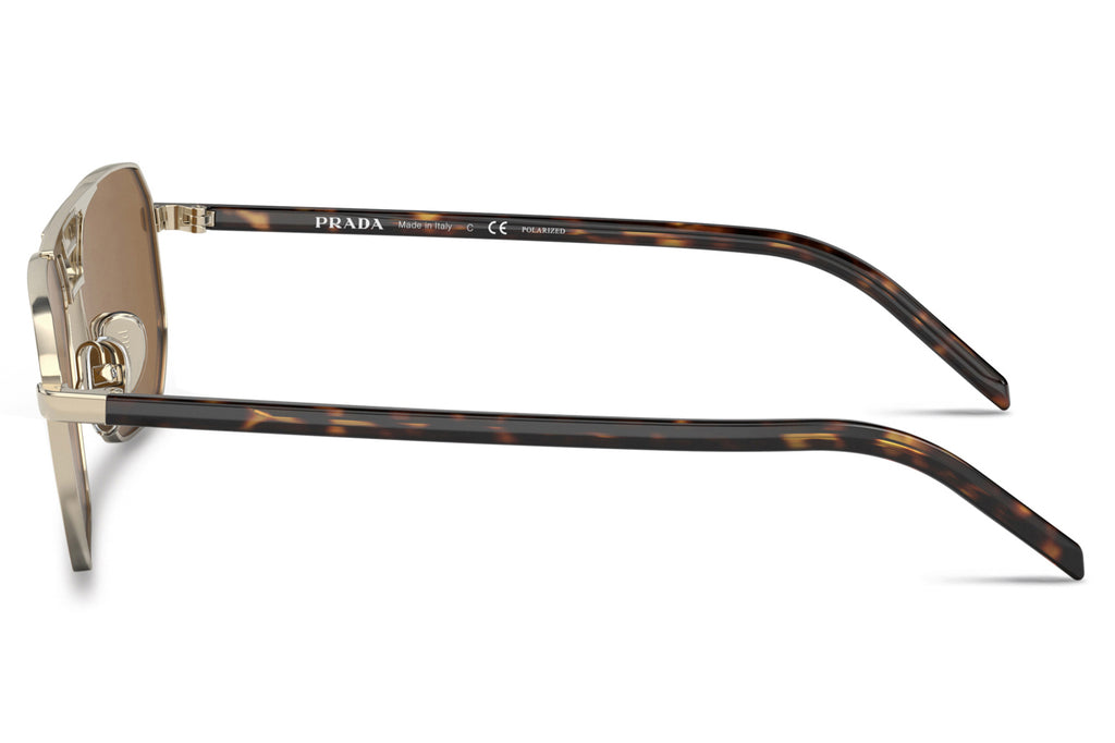 Prada - PR 58YS Sunglasses Pale Gold with Dark Brown Polar Lenses (ZVN5Y1)