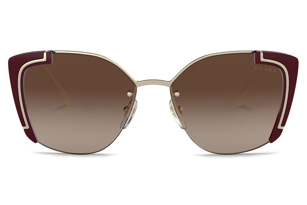 Prada - PR 59VS Sunglasses Pale Gold/Bordeaux with Brown Gradient Lenses (4306S1)