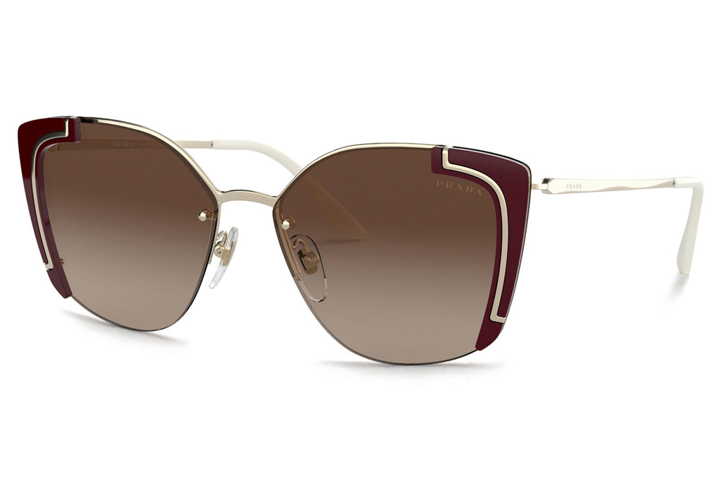 Prada - PR 59VS Sunglasses Pale Gold/Bordeaux with Brown Gradient Lenses (4306S1)