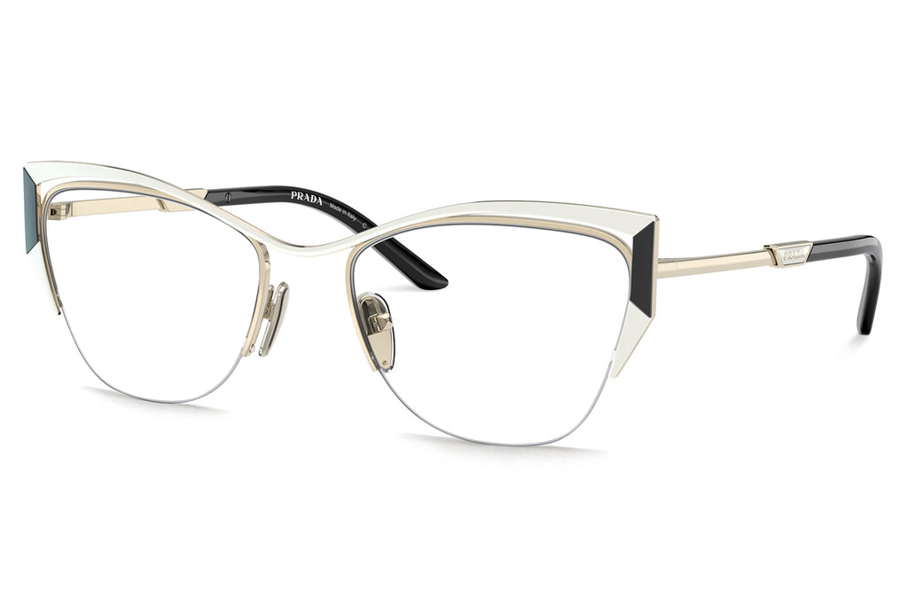 Prada - PR 63YV Eyeglasses Talc/Black/Pale Gold (11A1O1)
