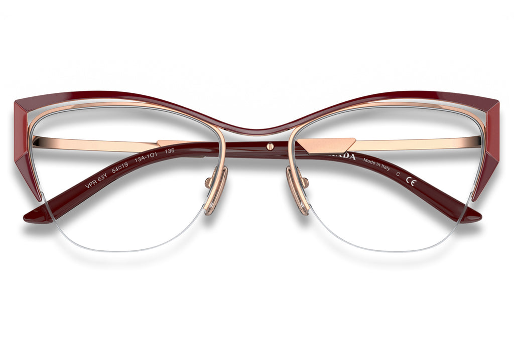 Prada - PR 63YV Eyeglasses Red/Fire/Rose Gold (13A1O1)