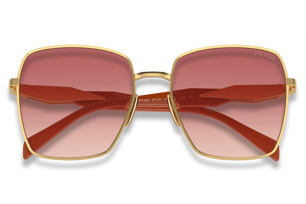Prada - PR 64ZS Sunglasses Gold with Pink Gradient Red Lenses (5AK01Z)