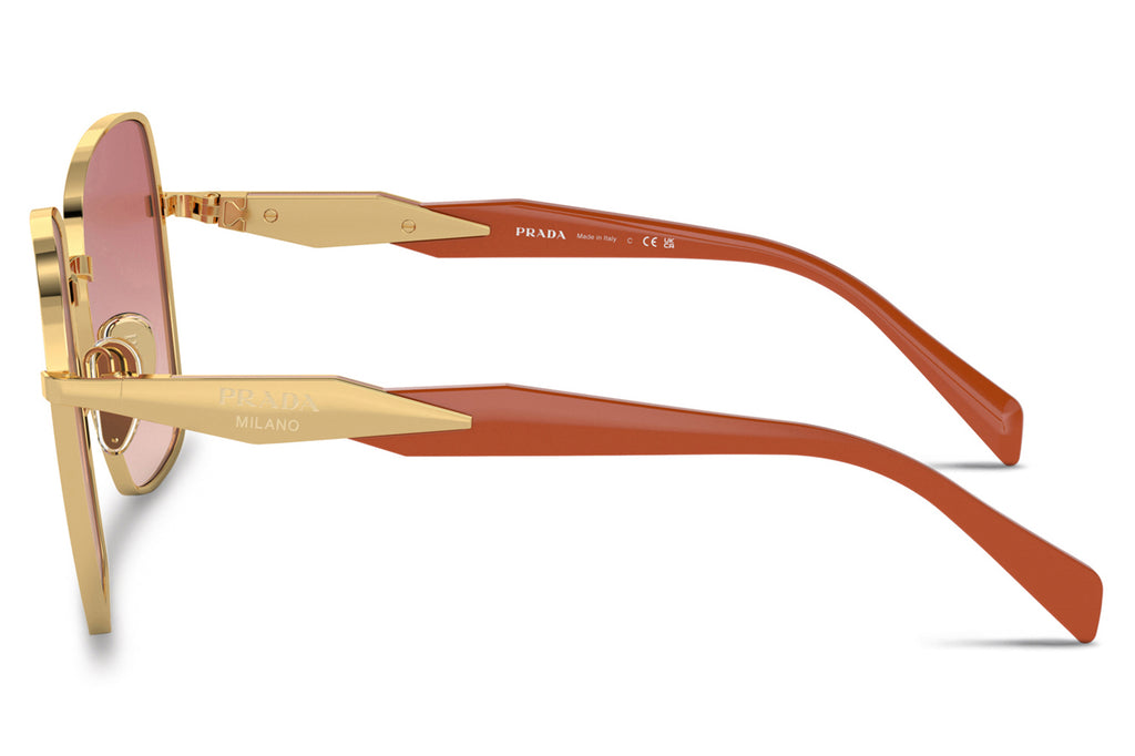 Prada - PR 64ZS Sunglasses Gold with Pink Gradient Red Lenses (5AK01Z)