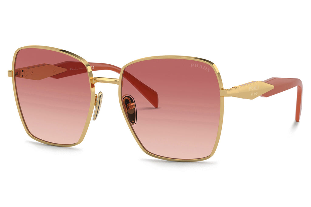 Prada - PR 64ZS Sunglasses Gold with Pink Gradient Red Lenses (5AK01Z)