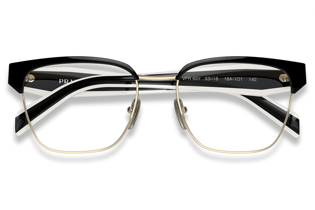 Prada - PR 65YV Eyeglasses Black/Pale Gold (18A1O1)