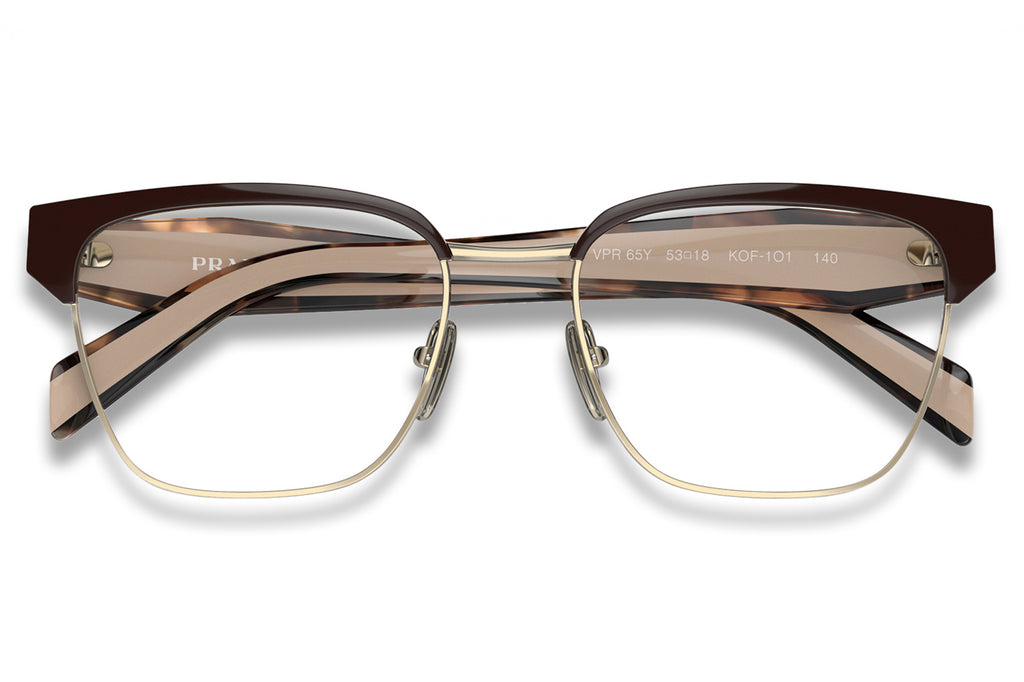 Prada - PR 65YV Eyeglasses Brown/Pale Gold (KOF1O1)