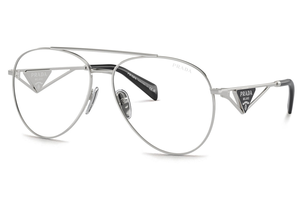 Prada - PR 73ZS Sunglasses Silver with Clear Blue-Violet Light Filter Lenses (1BC08N)
