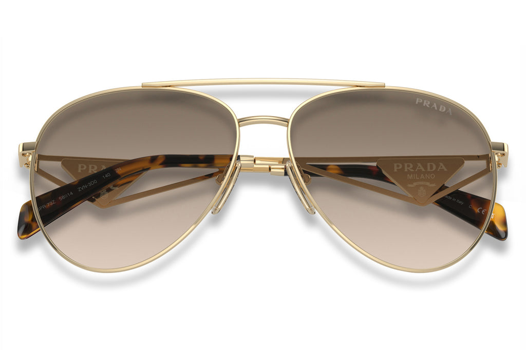 Prada - PR 73ZS Sunglasses Pale Gold with Light Brown Gradient Lenses (ZVN3D0)