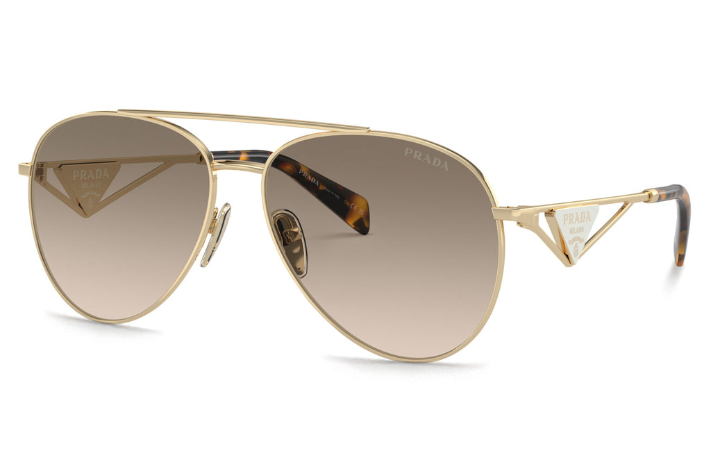 Prada - PR 73ZS Sunglasses Pale Gold with Light Brown Gradient Lenses (ZVN3D0)
