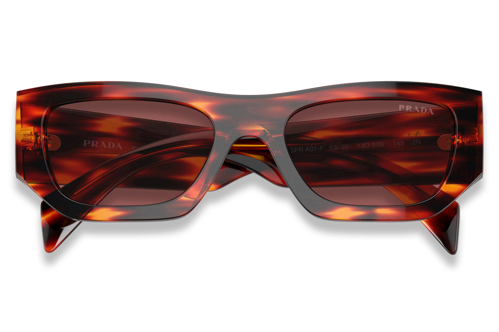 Prada - PR A01SF Sunglasses Havana Red with Dark Violet Lenses (13O80B)