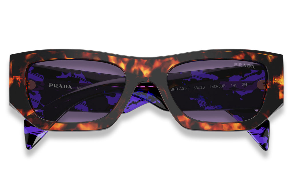 Prada - PR A01SF Sunglasses Havana with Violet Mirror Internal Silver Lenses (14O50B)