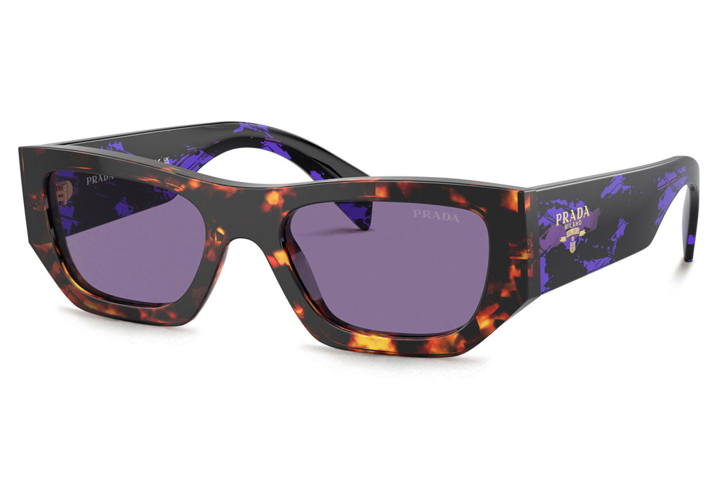Prada - PR A01SF Sunglasses Havana with Violet Mirror Internal Silver Lenses (14O50B)