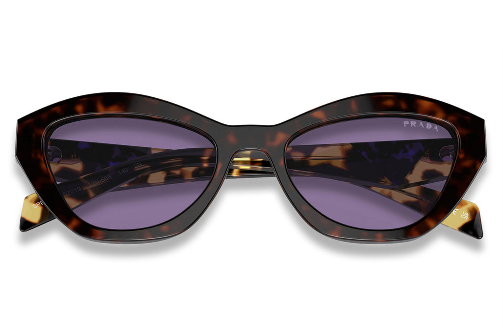 Prada - PR A02S Sunglasses Havana with Violet Mirror Internal Silver Lenses (17N50B)
