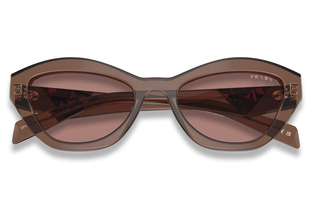 Prada - PR A02S Sunglasses Transparent Brown with Light Brown Lenses (17O60B)