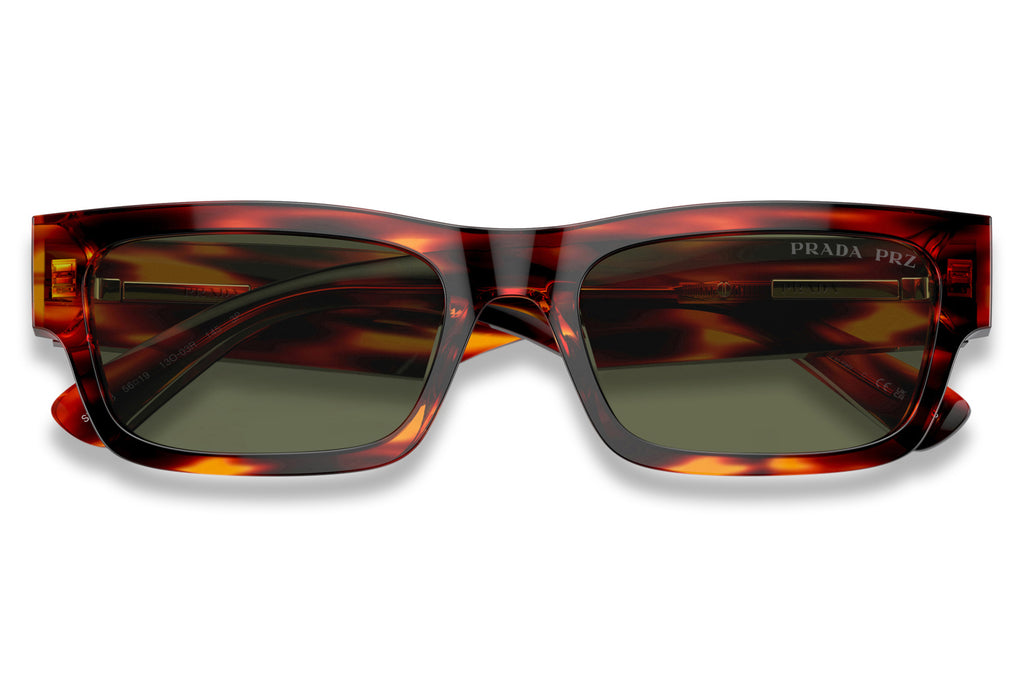 Prada - PR A03S Sunglasses Havana Red with Green Polar Lenses (13O03R)