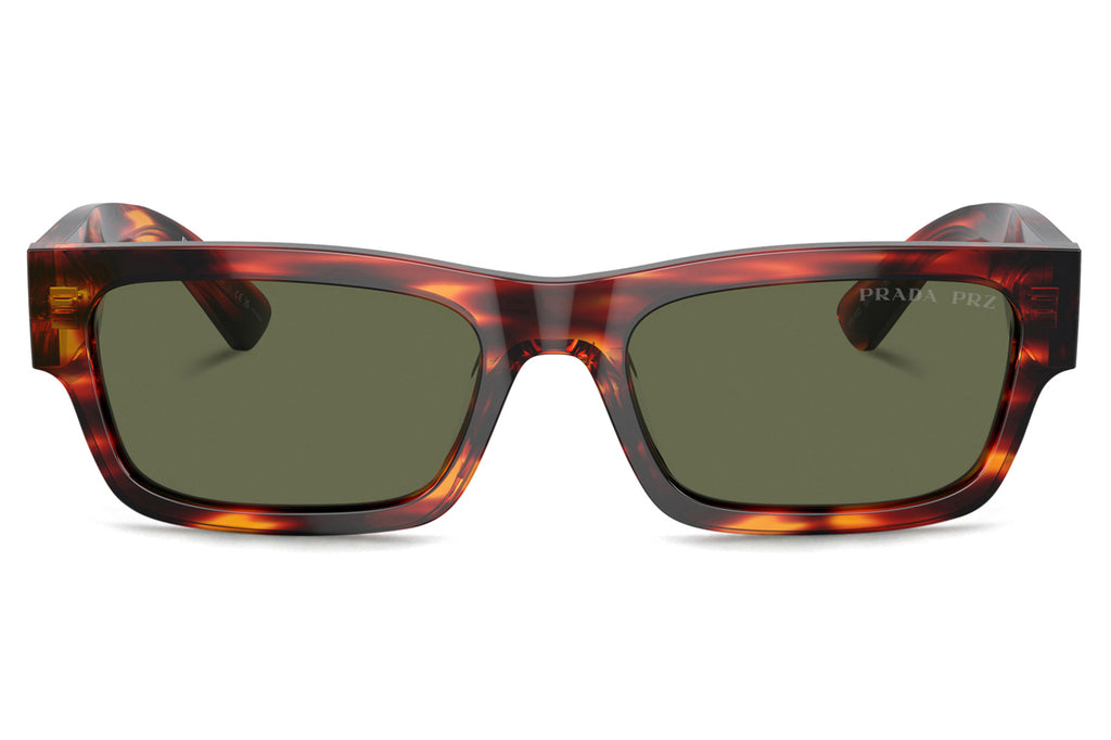 Prada - PR A03S Sunglasses Havana Red with Green Polar Lenses (13O03R)