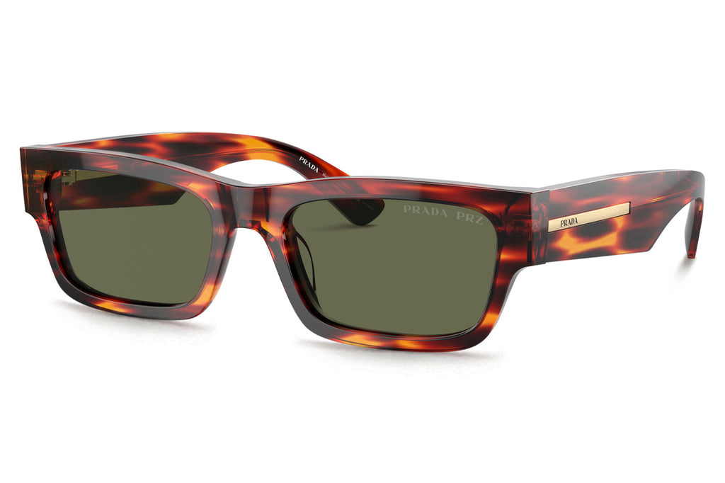 Prada - PR A03S Sunglasses Havana Red with Green Polar Lenses (13O03R)
