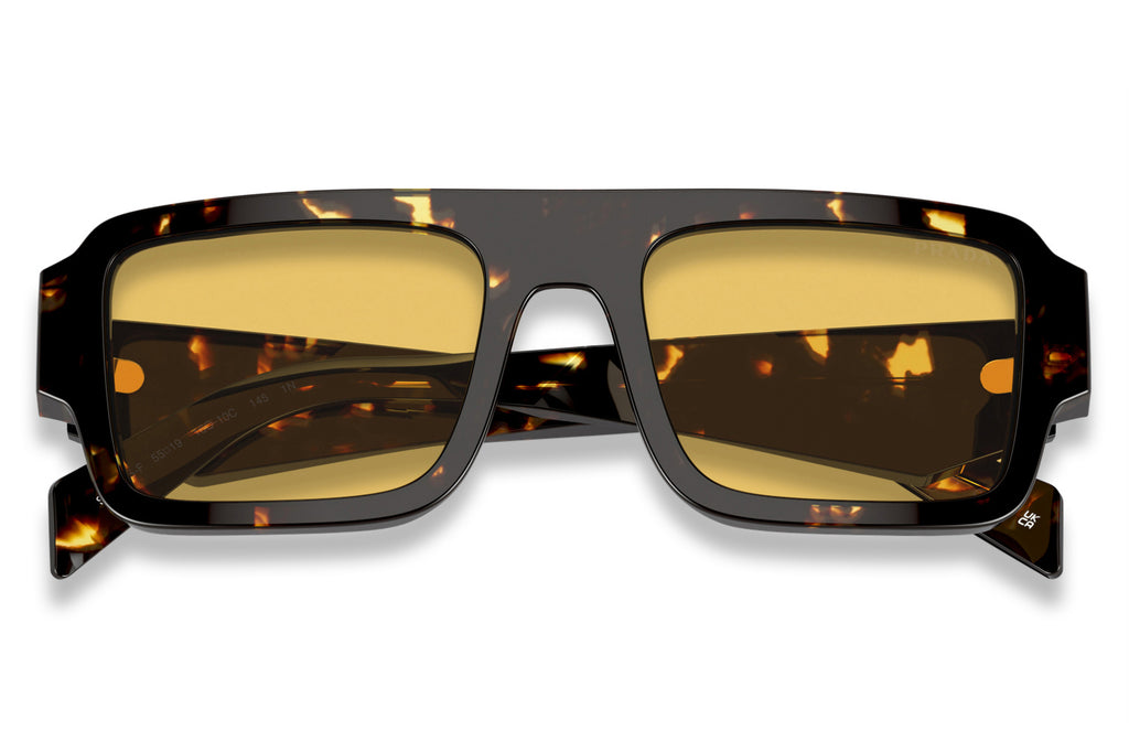 Prada - PR A05SF Sunglasses Tortoise Black Malt with Yellow Lenses (16O10C)