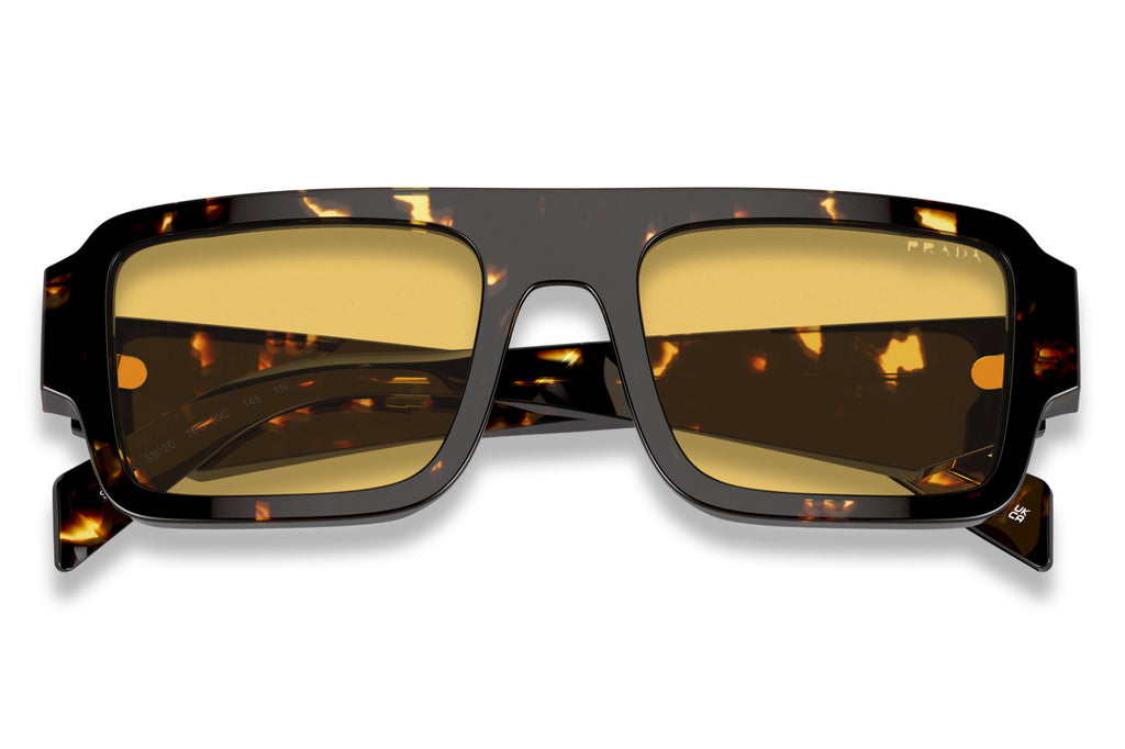 Prada - PR A05S Sunglasses Tortoise Black Malt with Yellow Lenses (16O10C)