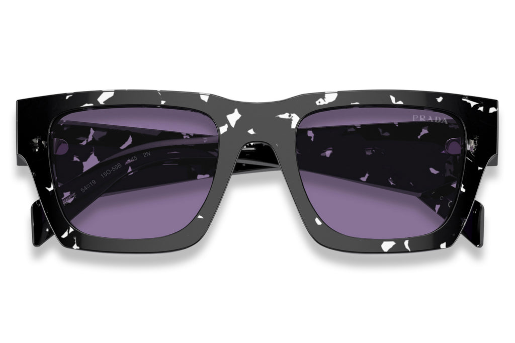 Prada - PR A06SF Sunglasses Tortoise Black Crystal with Violet Mirror Silver Lenses (15O50B)