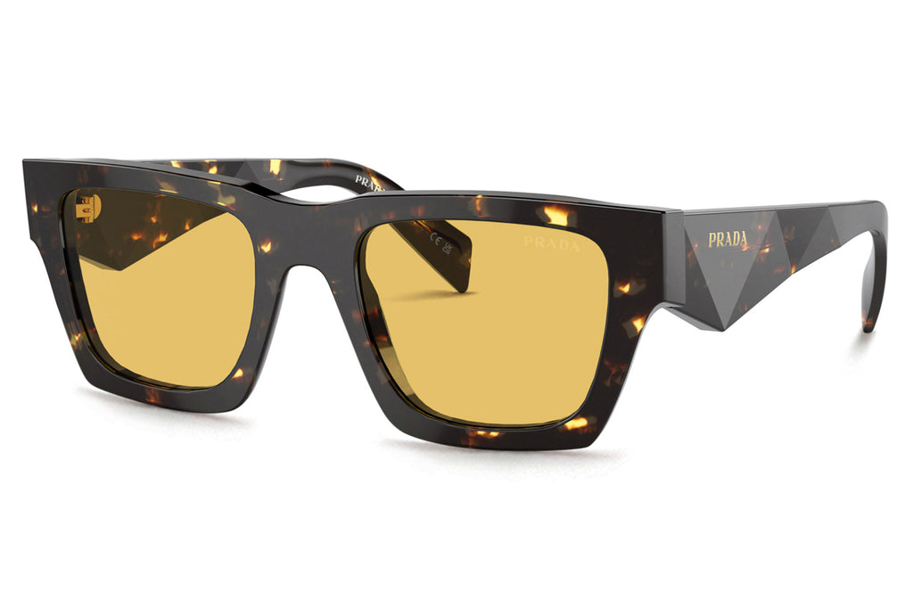 Prada - PR A06SF Sunglasses Tortoise Black Malt with Yellow Lenses (16O10C)