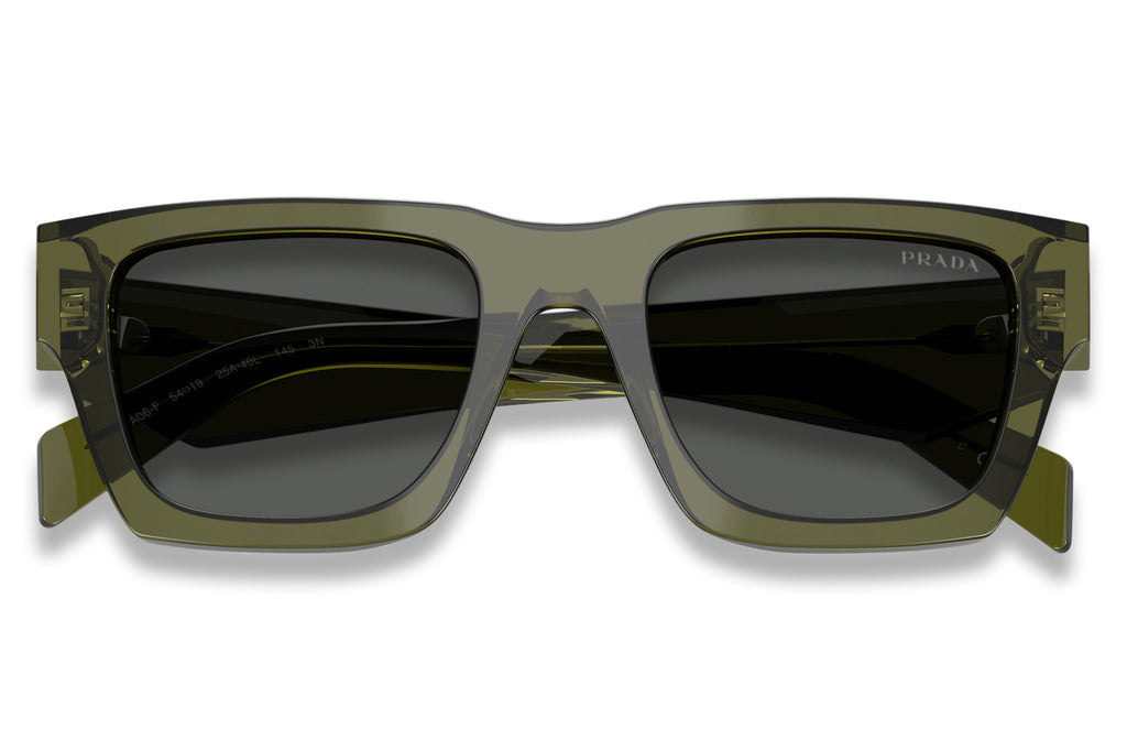 Prada - PR A06SF Sunglasses Transparent Military with Dark Grey Lenses (25A40L)