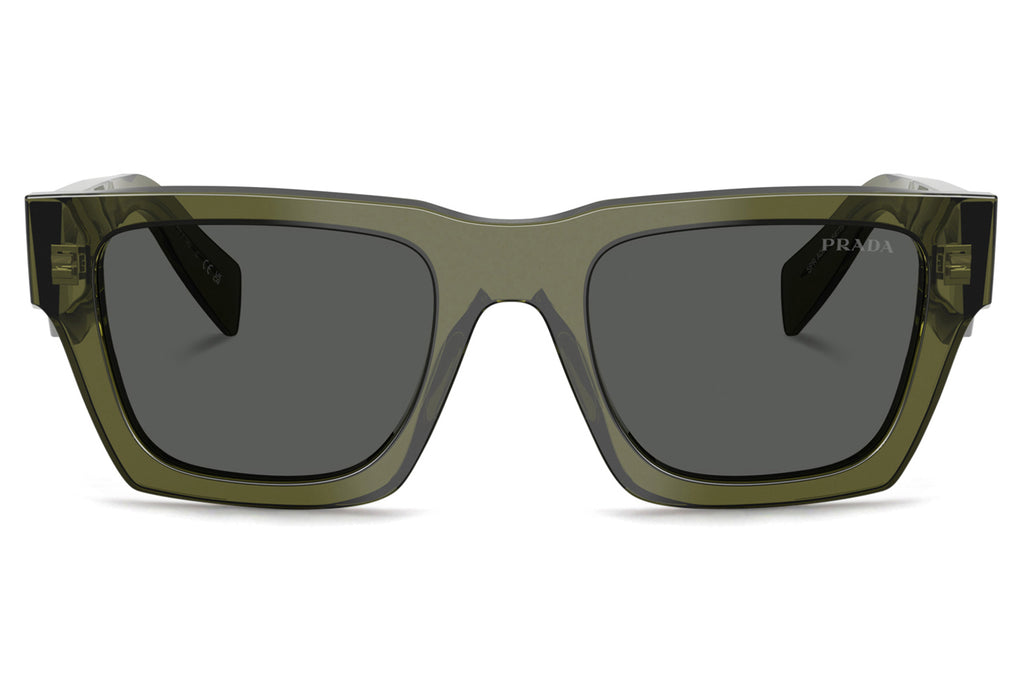 Prada - PR A06SF Sunglasses Transparent Military with Dark Grey Lenses (25A40L)
