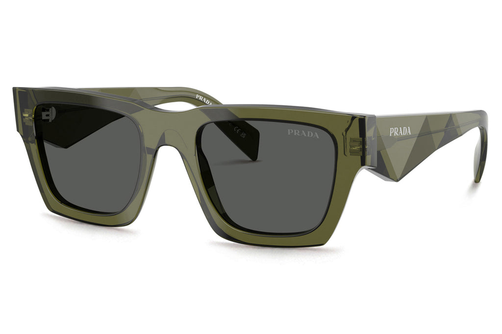 Prada - PR A06SF Sunglasses Transparent Military with Dark Grey Lenses (25A40L)