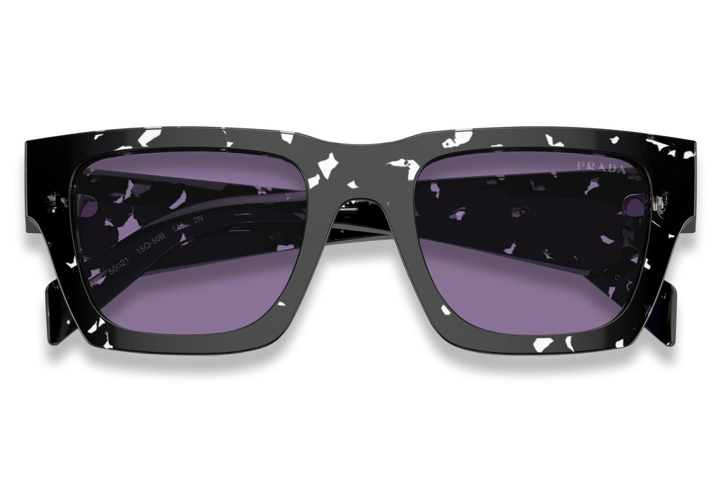 Prada - PR A06S Sunglasses Tortoise Black Crystal with Violet Mirror Internal Silver Lenses (15O50B)