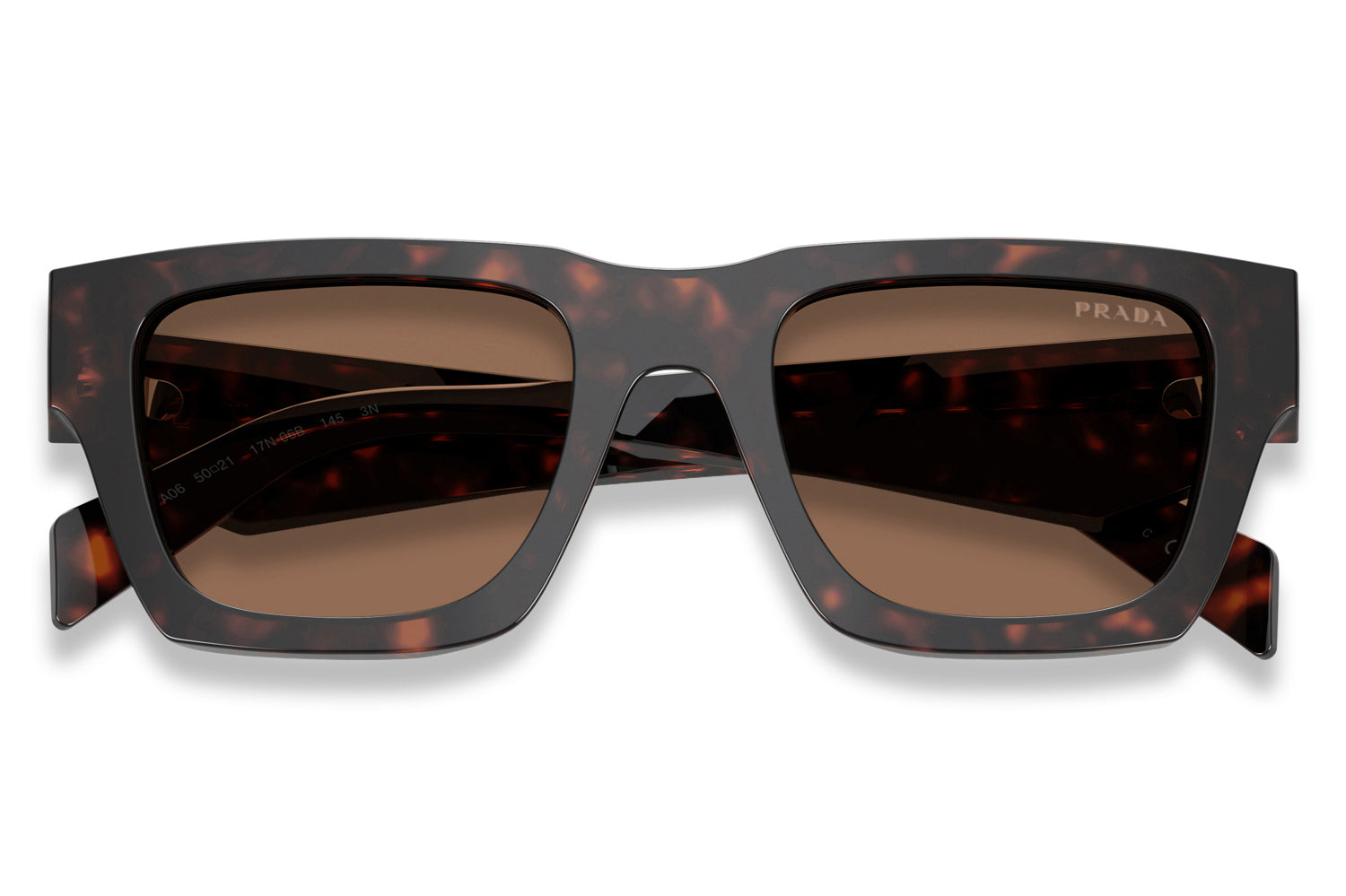 NEW Prada PRA06S 11P60C Cognac Tortoise Green Square Unisex Sunglasses PR A06S Prada PRA06S 11P60C-50 Cognac Tortoise / Green Lenses main image 4